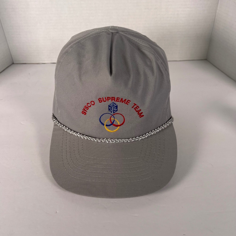 SISCO SUPREME TEAM Gray Baseball Cap Otto‎ Cap Embroidered Logo Chain Accent